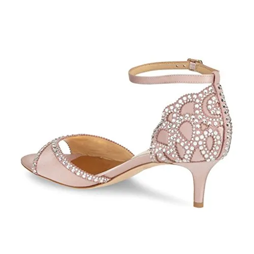 Women's Fancy Peep Toe Ankle Strap Rhinestone Wedding/Ballroom Dance Shoes